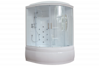 Гидромассажный бокс Royal Bath 170х100х225, прозрачное стекло, белый профиль, левая, RB 170ALP-T-L