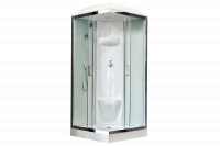 Гидромассажный бокс Royal Bath 90х90х217, белое/прозрачное стекло, хромированный профиль, RB 90HP6-W