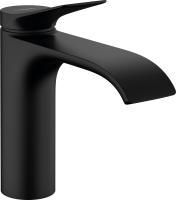 Смеситель для раковины Hansgrohe Vivenis 110, со сливным гарнитуром, черный матовый, 75020670