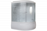 Гидромассажный бокс Royal Bath 170х100х225, матовое стекло, белый профиль, левая, RB 170ALP-С-L