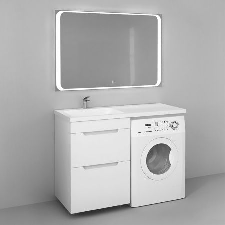 Тумба для раковины Raval Forte 120 напольная, левая, белая, For.01.120.L/N/W