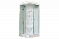 Гидромассажный бокс Royal Bath 80х80х217, белое/прозрачное стекло, белый профиль, RB 80HP7-WТ