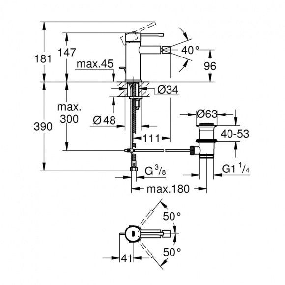 Смеситель для биде Grohe Essence New, хром, 32935001