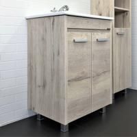 Тумба-умывальник Comforty "Марио-60" сосна лоредо с раковиной "Quadro 60"