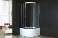 Душевая кабина Royal Bath 100х100х200, прозрачное стекло, хромированный профиль, RB 100BK-T-СН