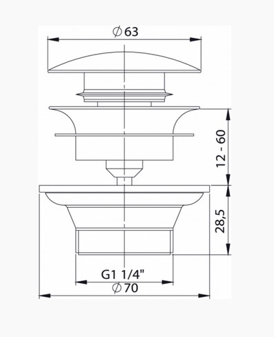Донный клапан Bette 1/4 хром, B581-901