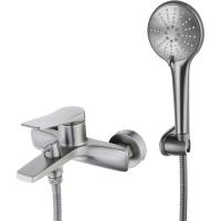 Смеситель для ванны Lemark Bronx с душевым гарнитуром, графит, LM3714GM