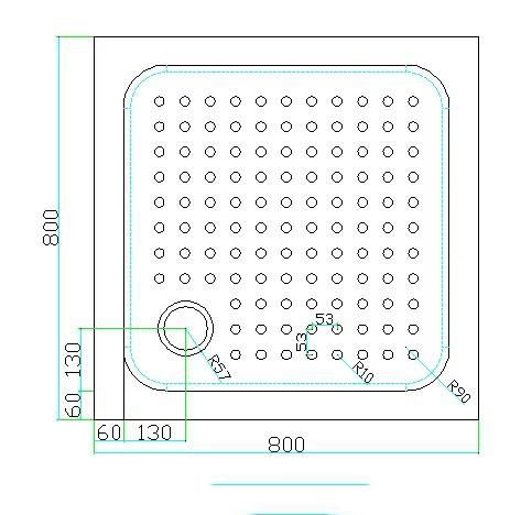Поддон акриловый Cezares квадратный 800х800х150, TRAY-A-A-80-15-W