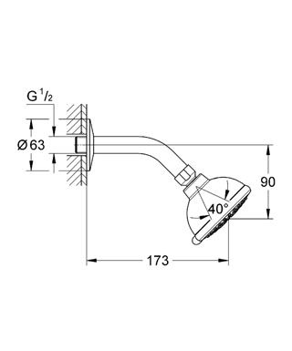Тропический душ Grohe Tempesta Trio, хром, 27290000