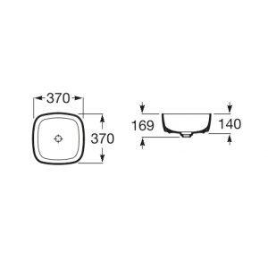 Раковина Roca INSPIRA SOFT накладная 370х370х140 мм, скругленная, 7.3275.0.200.0