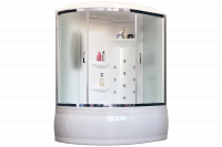 Гидромассажный бокс Royal Bath 170х100х225,  матовое стекло, хромированный профиль, правая, RB 170AL