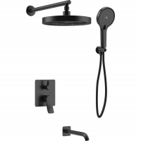 Душевая система Haiba HB80553-7 BLACK, встраиваемая, черный