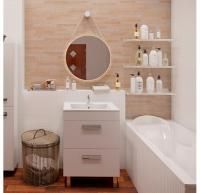 Зеркало Gair Этна белое / Etna white 600*600 на ремне круглое белое