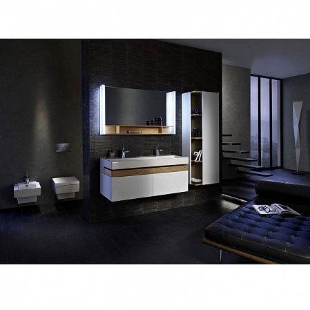 Зеркало Jacob Delafon Terrace, 120см, с полочкой,  белый/дерево, EB1183-NF