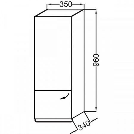 Полуколонна Jacob Delafon Odeon Up, 35 см, левая, белый блестящий, EB893G-N18