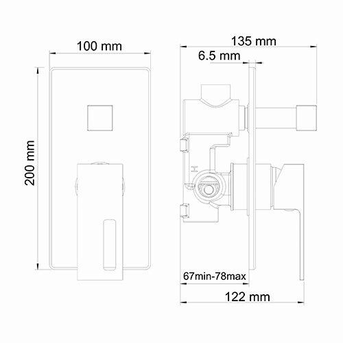 Смеситель для ванны и душа WasserKRAFT Alme 1500, 1541