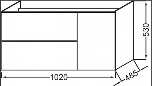 Тумба под раковину Jacob Delafon Odeon Up, 100 см, белый глянец, EB891RU-J5