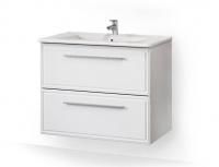 Тумба с раковиной Raval Quadro 75 подвесная Белая, Qua.07.75/P/W