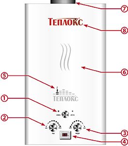Газовый проточный водонагреватель Теплокс (птичка)., ГПВС-10 (ГПВС-10-ПТ1)