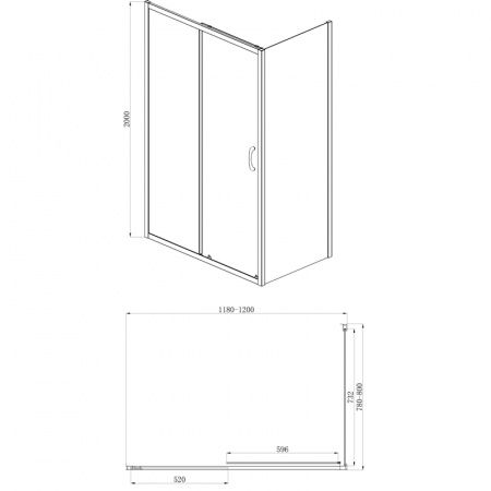 Душевая кабина Azario 1200*800*2000, БЕЗ ПОДДОНА, черный, AZ-ND1131-L 1200 Блек