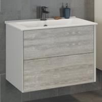 Тумба-умывальник Comforty "Женева-75" дуб белый с раковиной Comforty 75E