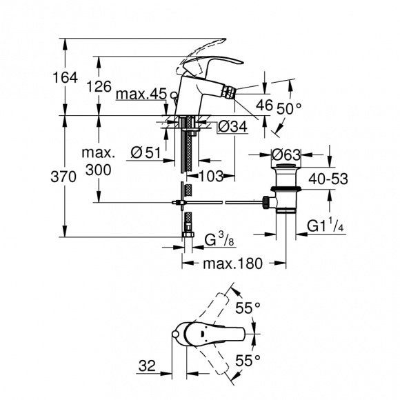 Смеситель для биде Grohe Eurosmart New, хром, 32929002