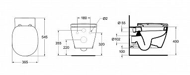 Унитаз подвесной Ideal Standard CONNECT E803501 с крышкой микролифт