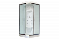 Гидромассажный бокс Royal Bath 90х90х217, белое/матовое стекло, хромированный профиль, RB 90HP7-WС-С