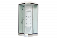 Гидромассажный бокс Royal Bath 80х80х217, белое/прозрачное стекло, хромированный профиль, RB 80HP7-W