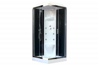 Гидромассажный бокс Royal Bath 80х80х217, черное/прозрачное стекло, хромированный профиль, RB 80HP7-