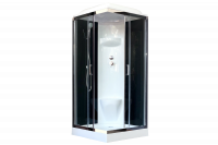 Гидромассажный бокс Royal Bath 80х80х217, черное/прозрачное стекло, хромированный профиль, RB 80HP6-