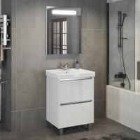 Тумба-умывальник Comforty "Дублин-60" белый глянец с раковиной Comforty 8056