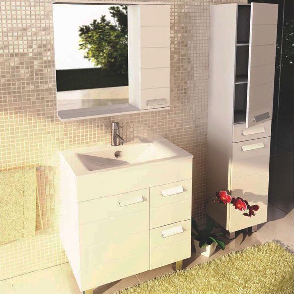 Зеркало-шкаф Comforty "Модена М-75" белый матовый