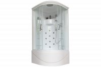 Гидромассажный бокс Royal Bath 90х90х217, прозрачное стекло, белый профиль, RB 90NRW-T