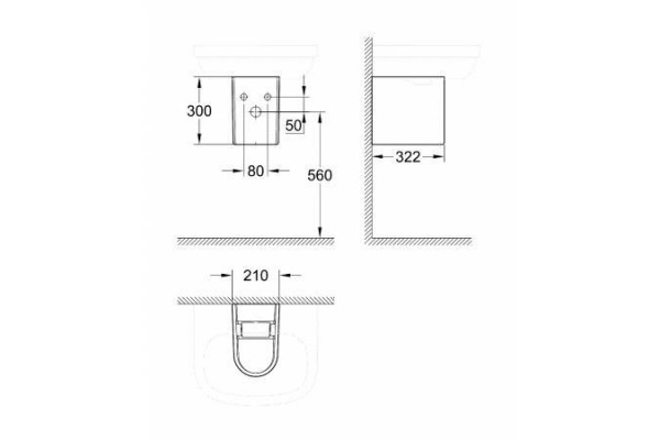Полупьедестал для раковины Grohe Euro Ceramic, белый, 39201000