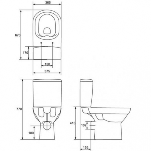 Унитаз-компакт Cersanit Сити (City) new clean on 011 крышка микролифт, S-KO-CIT011-3/5-COn-S-DL-w