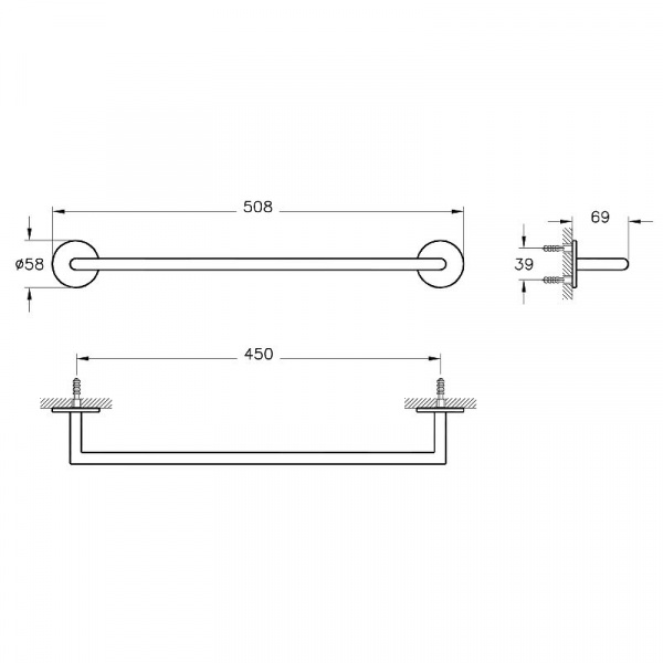 Держатель для полотенец Vitra Origin, хром, A44886
