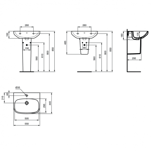 Раковина Ideal Standard IS i.life A 55 см, T470601