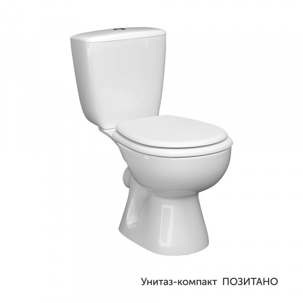 Унитаз-компакт Керамин Позитано мягкое сиденье Инкоэр белый с1, CS00077204