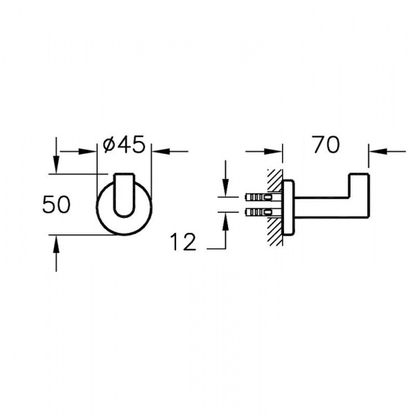 Крючок для халата Vitra Minimax, глянцевый хром, A44787