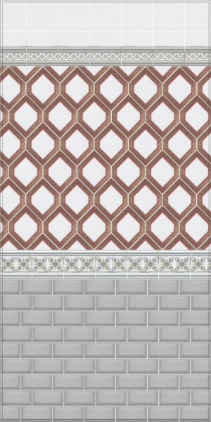 Декор Kerama Marazzi Клемансо 7,4х15 орнамент STG\B617\16000