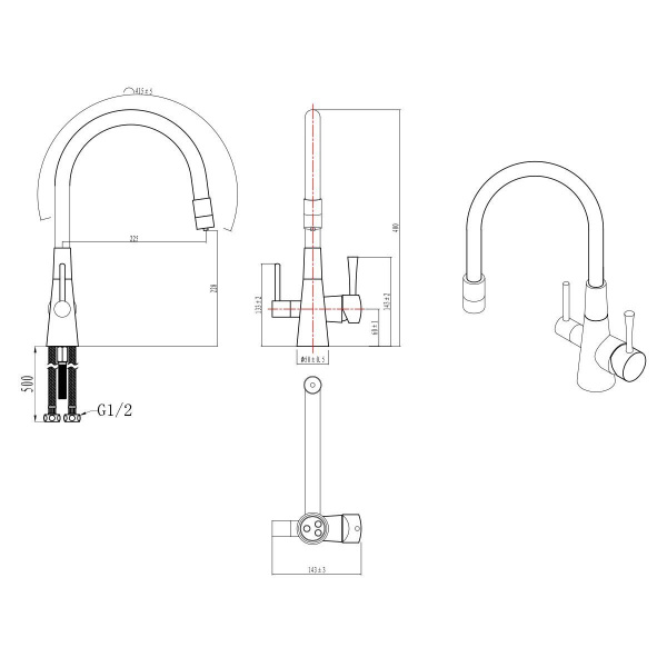 Смеситель для кухни Lemark Comfort, LM3075GM