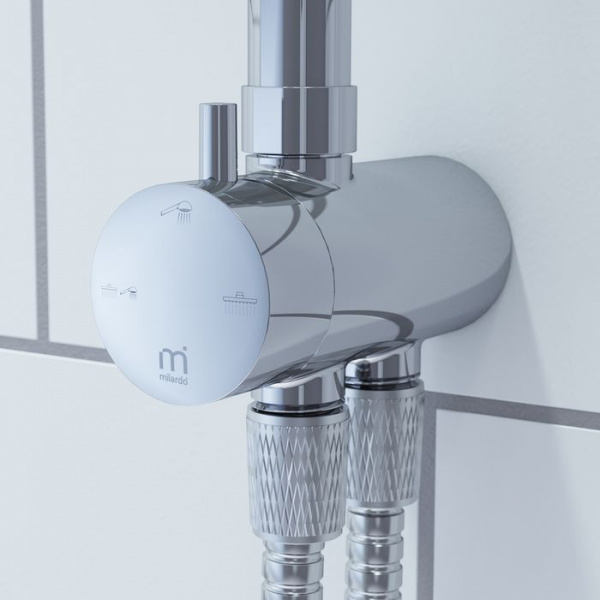 Душевой гарнитур Milardo  Shower Set с верхней лейкой, хром, 3703F24M76