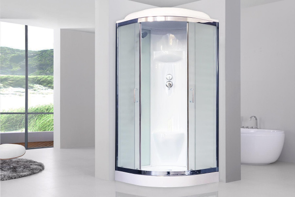 Гидромассажный бокс Royal Bath 90х90х217, белое/матовое стекло, хромированный профиль, RB 90HK6-WС-С