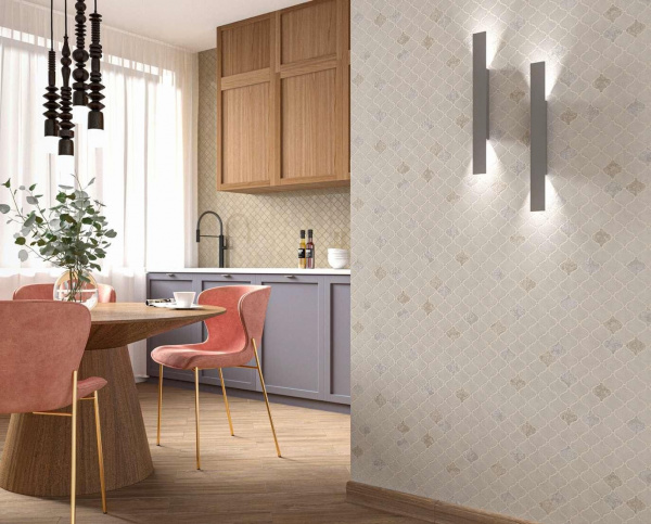 Обои виниловые Kerama Marazzi Арабески мотив, серый, KM5203