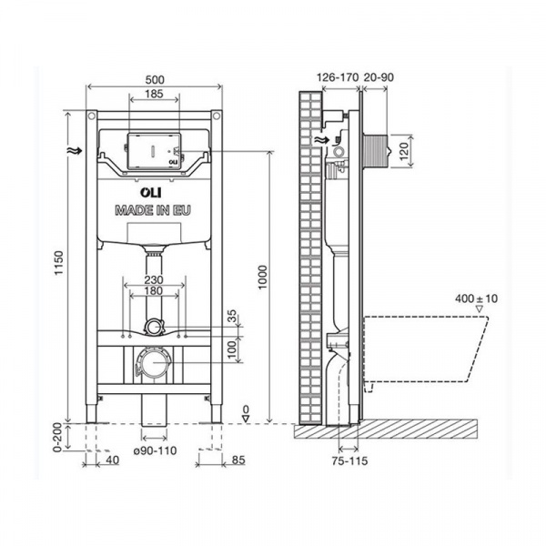 Инсталляция Oli 120 OLIpure Sanitarblok, механическая, 880780/152972