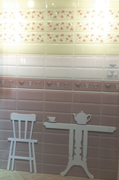Плитка Kerama Marazzi Веджвуд 15х40 розовый грань 15030