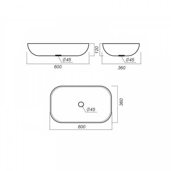 Раковина Sanita Luxe Infinity 60, накладная, белая, 1AX169WBXX000