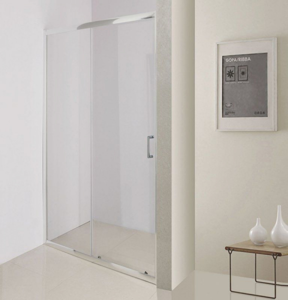 Душевая дверь BelBagno 1300x1850, прозрачное стекло, хромированный профиль, UNO-BF-1-130-C-Cr