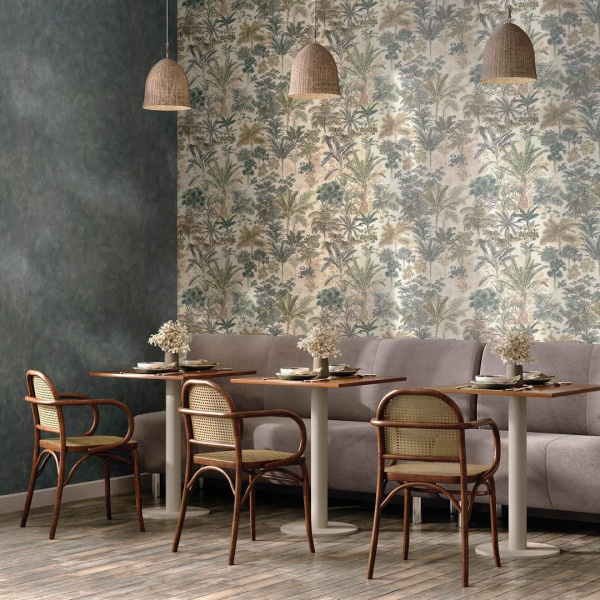 Обои виниловые Kerama Marazzi Оазис мотив, cерый, белый, KM6201